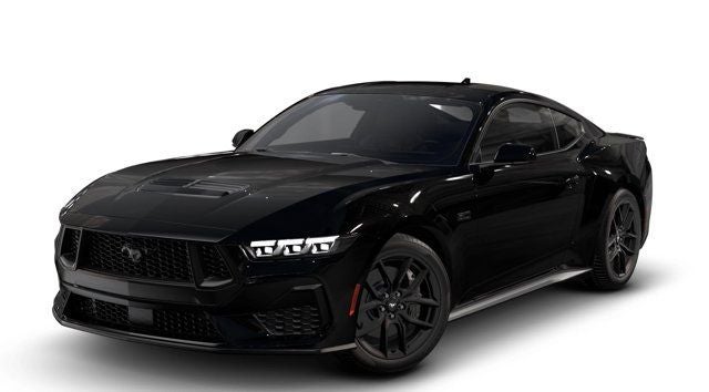 2026 Ford Mustang GT in Shadow Black — front three-quarter view