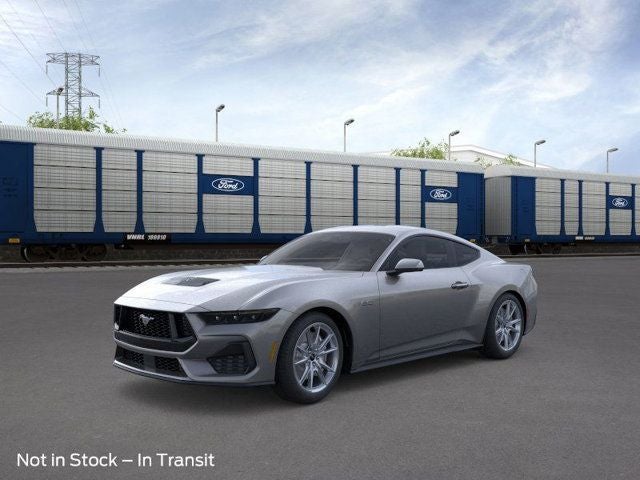 2026 Ford Mustang GT Premium in Gray Metallic — front three-quarter view