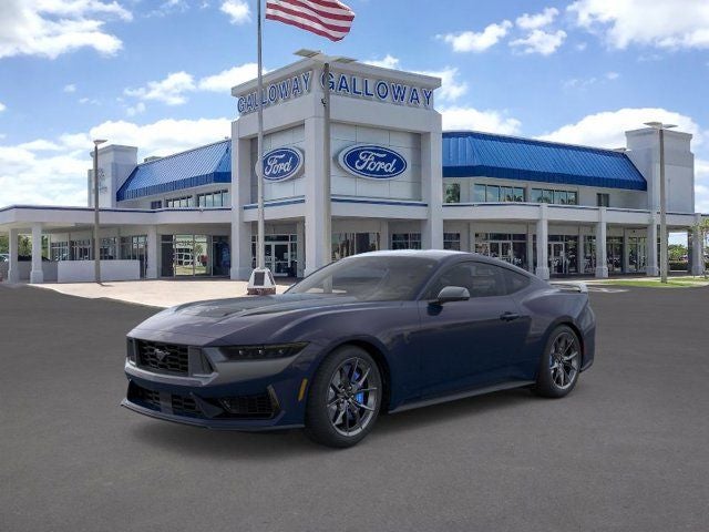 2025 Ford Mustang Dark Horse in Blue — front three-quarter view