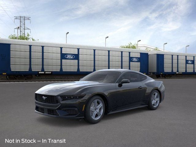 2026 Ford Mustang EcoBoost in Shadow Black — front three-quarter view
