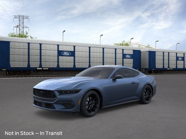 2026 Ford Mustang EcoBoost in Blue — front three-quarter view