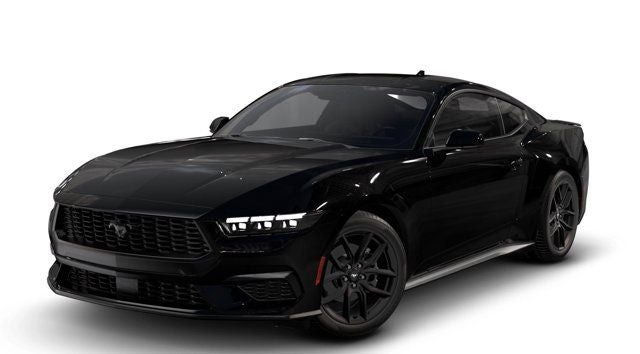 2026 Ford Mustang EcoBoost in Shadow Black — front three-quarter view