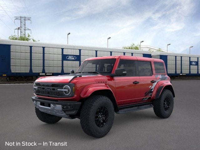 2026 Ford Bronco Raptor in Ruby Red Metallic — front three-quarter view
