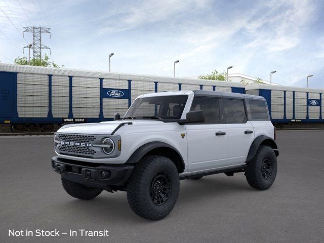 2026 Ford Bronco Badlands in Oxford White — front three-quarter view