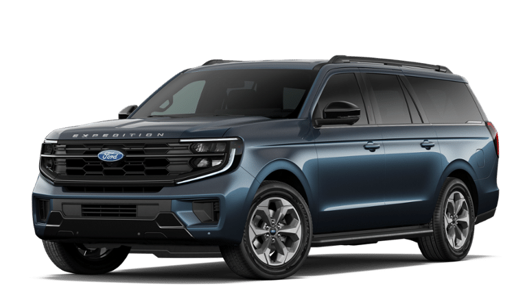 2027 Ford Expedition Max Active in Blue — front three-quarter view