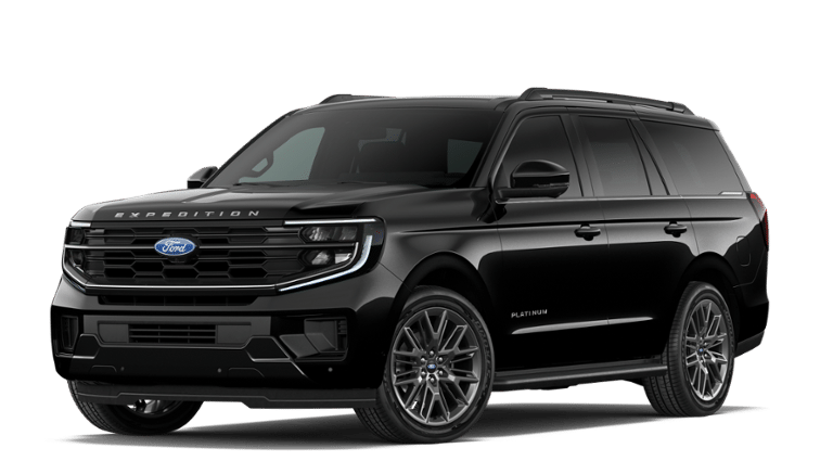 2027 Ford Expedition Platinum in Black — front three-quarter view