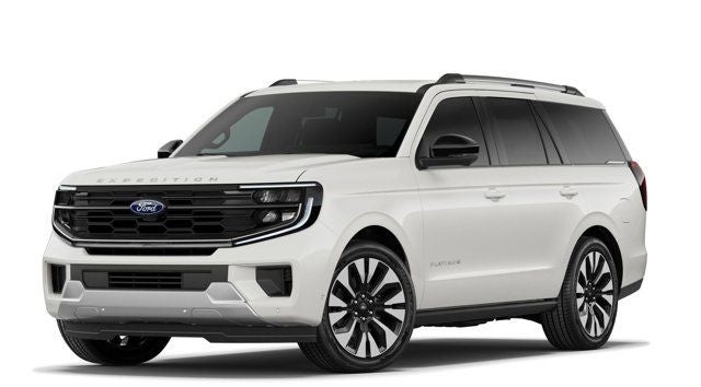 2026 Ford Expedition Platinum in White Metallic — front three-quarter view