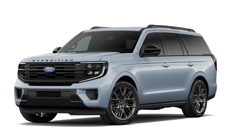 2027 Ford Expedition Platinum in Gray — front three-quarter view