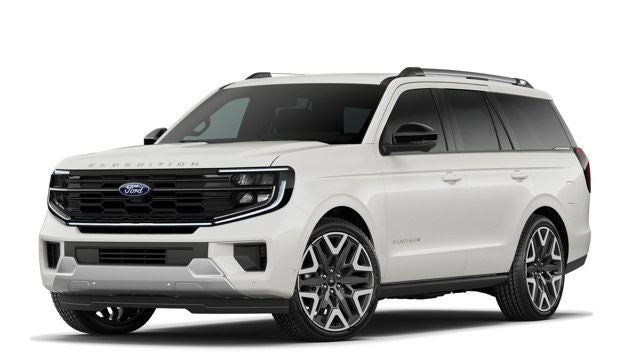 2026 Ford Expedition Platinum in White Metallic — front three-quarter view