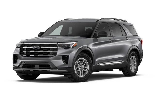 2026 Ford Explorer Active in Gray Metallic — front three-quarter view