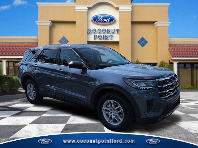 2026 Ford Explorer Active in Vapor Blue — front three-quarter view