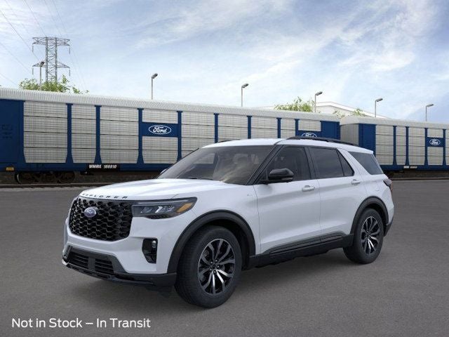 2026 Ford Explorer ST-Line in White Metallic — front three-quarter view