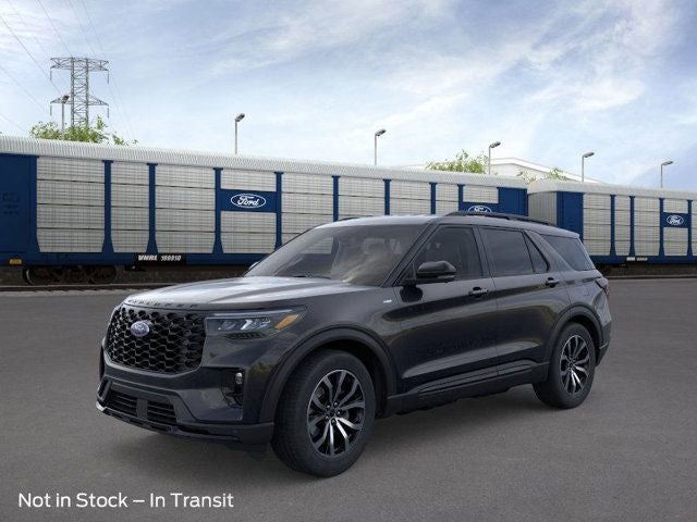 2026 Ford Explorer ST-Line in Black Metallic — front three-quarter view