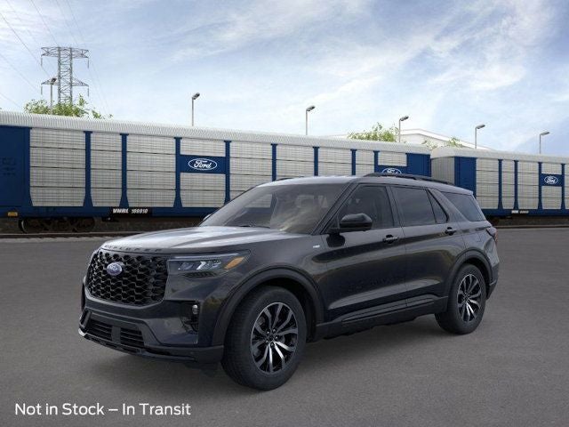 2026 Ford Explorer ST-Line in Black — front three-quarter view