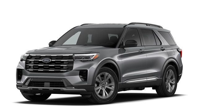 2026 Ford Explorer Active in Gray Metallic — front three-quarter view