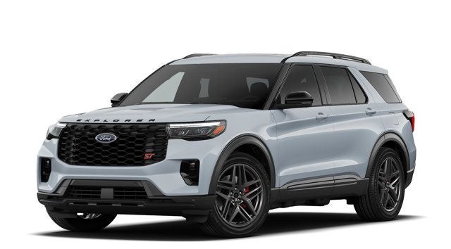 2026 Ford Explorer ST in White — front three-quarter view