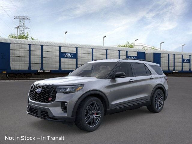 2026 Ford Explorer ST in Gray Metallic — front three-quarter view