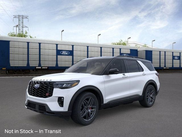 2026 Ford Explorer ST in White Metallic — front three-quarter view