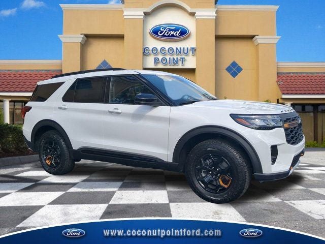 2026 Ford Explorer Tremor in White Metallic — front three-quarter view