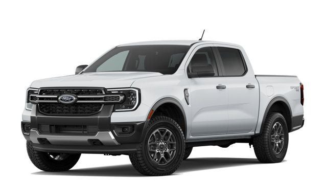 2026 Ford Ranger XLT in Oxford White — front three-quarter view