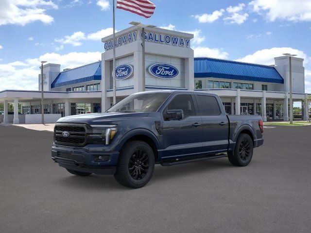 2026 Ford F-150 Lariat in Blue Metallic — front three-quarter view
