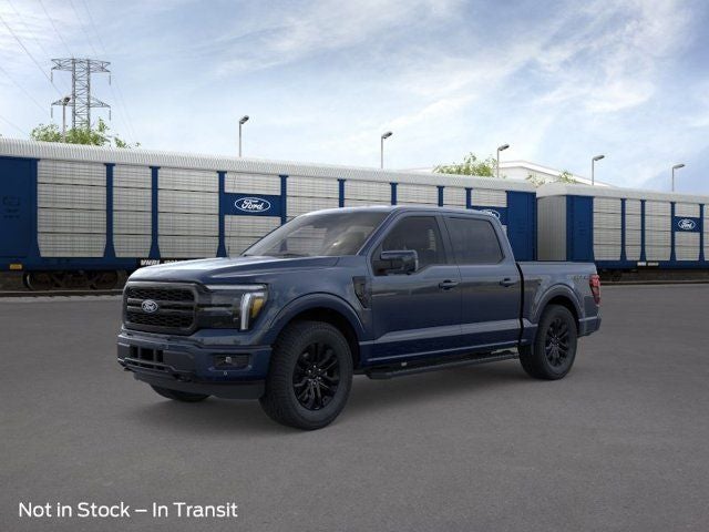 2026 Ford F-150 Lariat in Blue Metallic — front three-quarter view