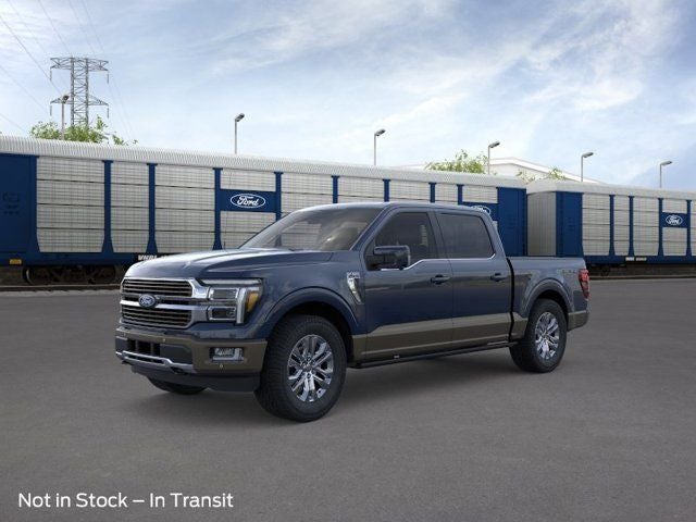 2026 Ford F-150 King Ranch in Blue Metallic — front three-quarter view