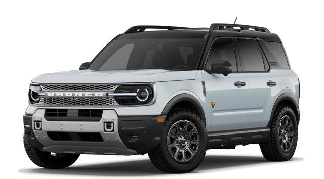 2026 Ford Bronco Sport Badlands in White Metallic — front three-quarter view