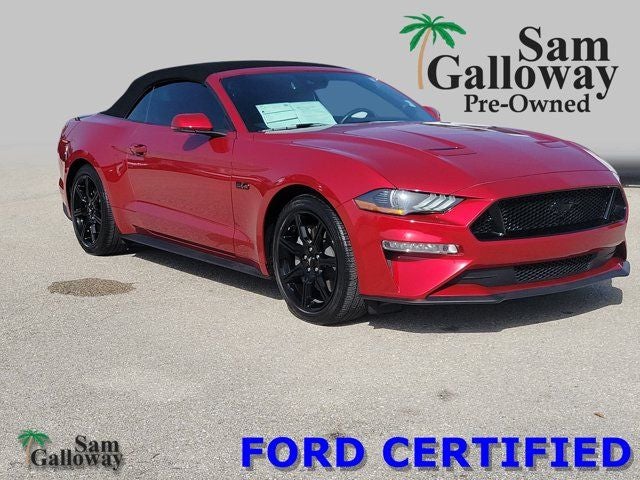 2020 Ford Mustang GT Premium in Red Metallic — front three-quarter view
