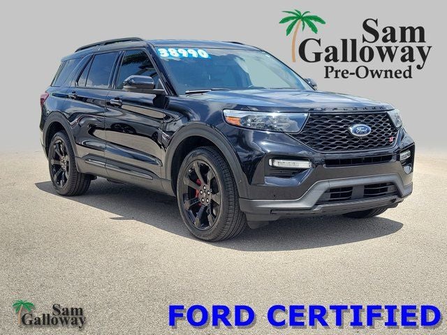 2022 Ford Explorer ST in Black Metallic — front three-quarter view