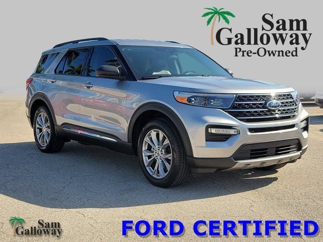 2023 Ford Explorer XLT in Silver Metallic — front three-quarter view