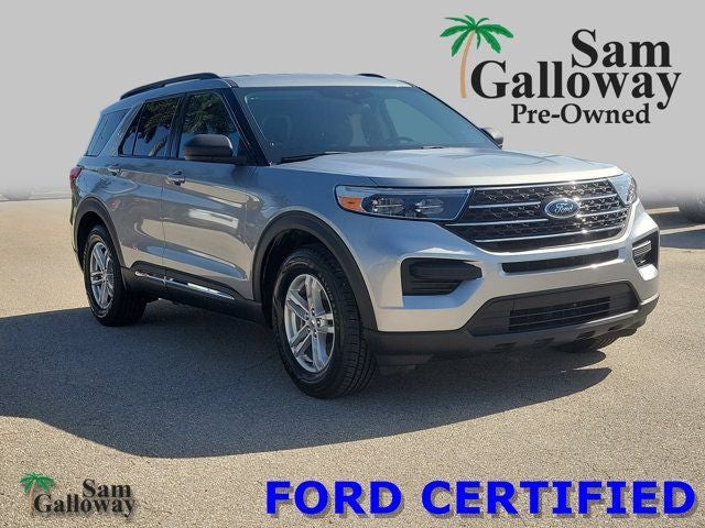 2023 Ford Explorer XLT in Silver Metallic — front three-quarter view