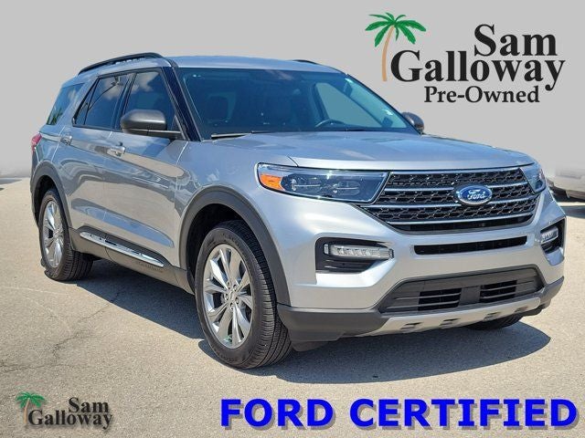 2023 Ford Explorer XLT in Silver Metallic — front three-quarter view