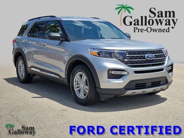 2024 Ford Explorer XLT in Silver Metallic — front three-quarter view