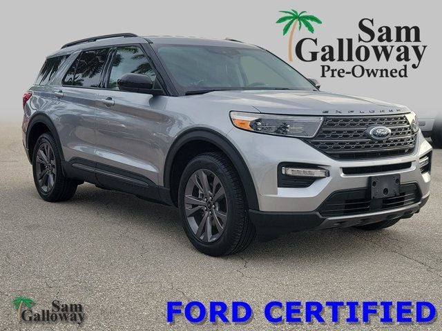 2022 Ford Explorer XLT in Silver Metallic — front three-quarter view