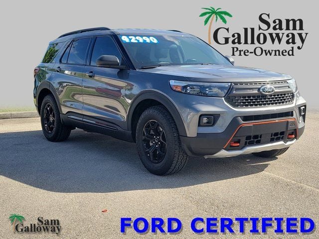 2023 Ford Explorer Timberline in Gray Metallic — front three-quarter view