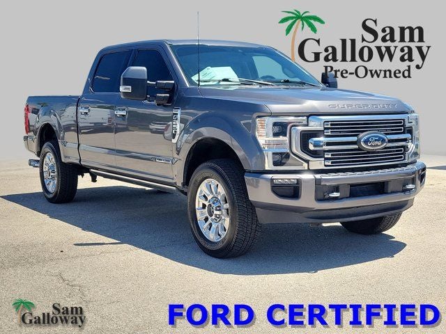 2022 Ford F-250SD Limited in Gray Metallic — front three-quarter view