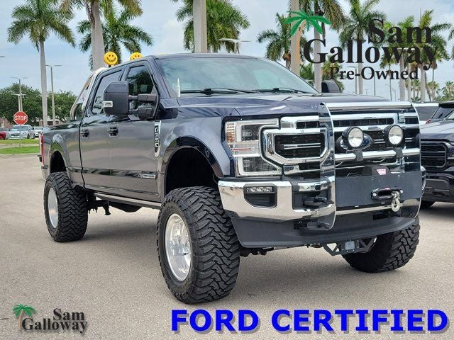 2022 Ford F-350SD Lariat in Blue Metallic — front three-quarter view