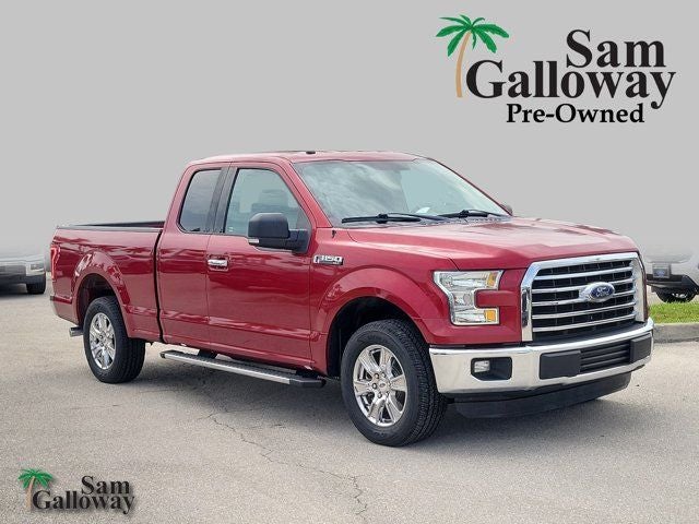 2016 Ford F-150 XLT in Ruby Red Metallic — front three-quarter view