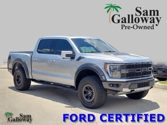 2023 Ford F-150 Raptor in Silver Metallic — front three-quarter view