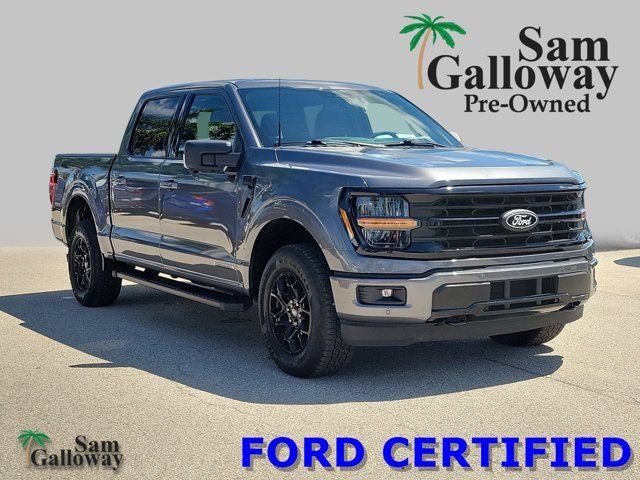 2024 Ford F-150 XLT in Gray Metallic — front three-quarter view