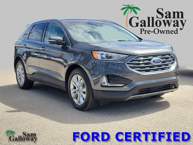2020 Ford Edge Titanium in Magnetic — front three-quarter view