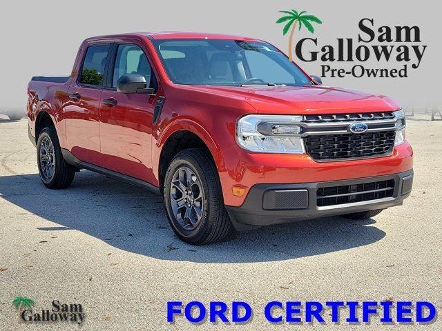 2023 Ford Maverick XLT in Chili Pepper Red — front three-quarter view