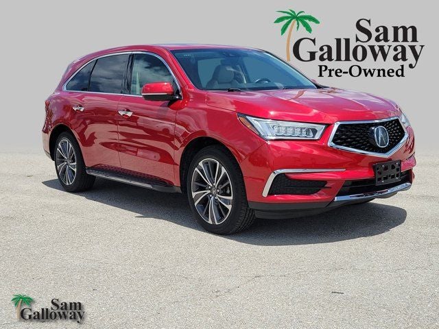 2020 Acura MDX Technology SH-AWD in Red — front three-quarter view